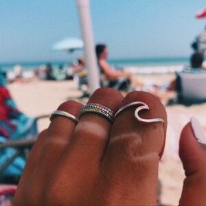 Sterling silver wave ring